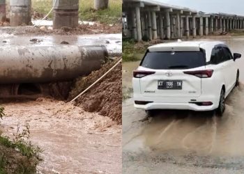 Baru 25 menit Diguyur Hujan, Kawasan Km 10 Balikpapan Banjir Parah