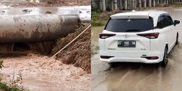 Baru 25 menit Diguyur Hujan, Kawasan Km 10 Balikpapan Banjir Parah
